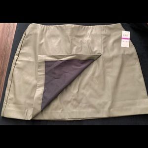 Women’s faux leather skirt.